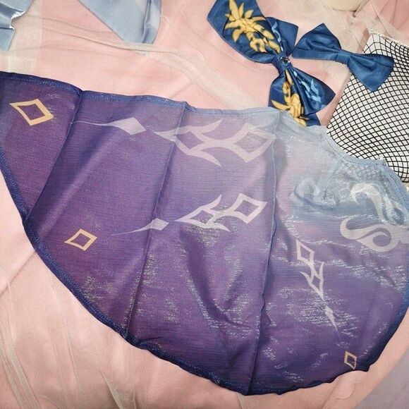 Genshin Impact Eula Cosplay Medium Halloween Costume Playboy Bunny Party Anime - Picture 11 of 11